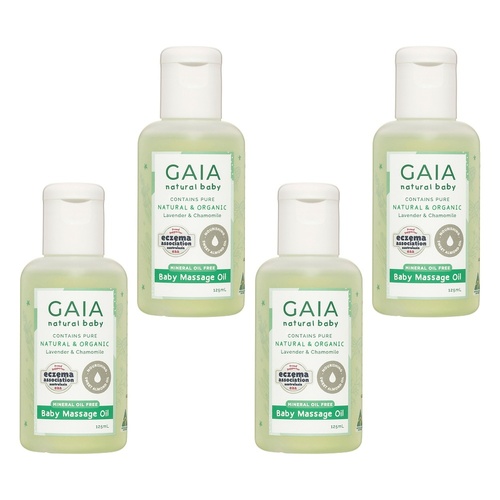 GAIA Natural Baby Massage Oil 125mL Pack of 4