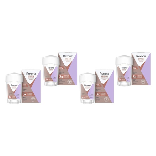 Rexona Clinical Protection Antiperspirant Cream Gentle Dry 45mL Pack of 4