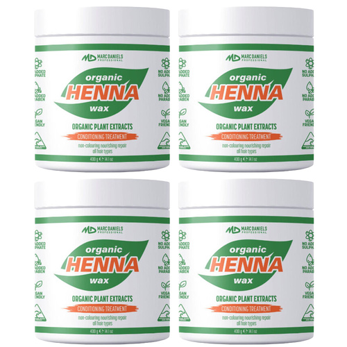 Marc Daniels Ultra Organics Clear Henna Wax Treatment Pack 4 x 400g