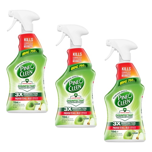 Pine O Cleen Disinfectant Spray Crisp Apple 750mL Pack of 3
