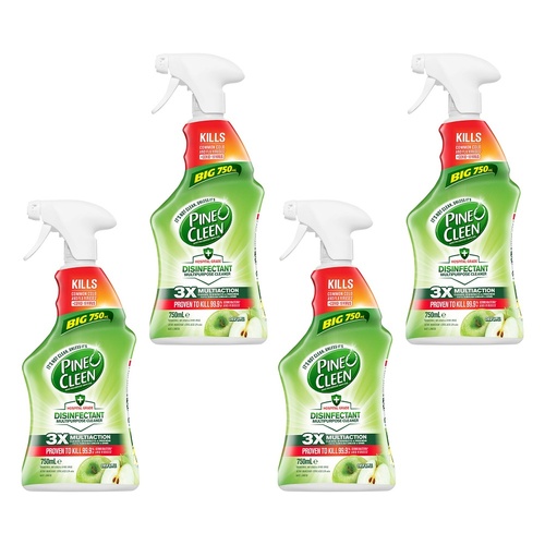 Pine O Cleen Disinfectant Spray Crisp Apple 750mL Pack of 4