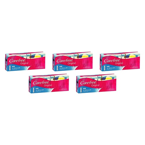 Carefree Regular Tampons 16 Pack x 12 Bundle of 5