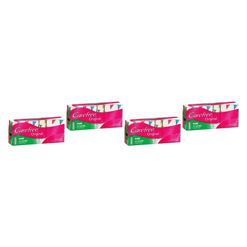 Carefree Tampons Super 16 Pack x 12 Bundle of 4