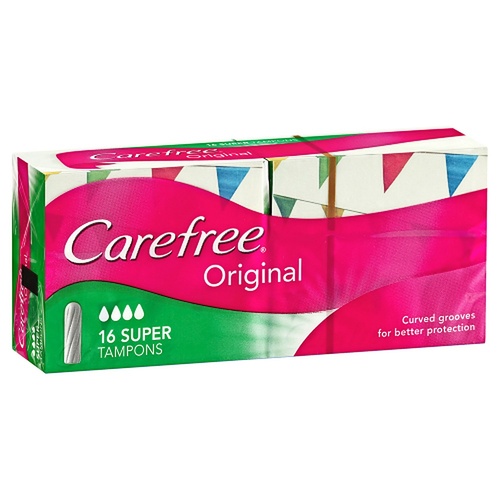 Carefree Tampons Super 16 Pack x 12