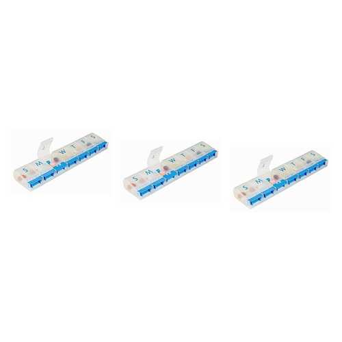 Making Life Easy Pill Reminder 7 Day Push Button Pack of 3