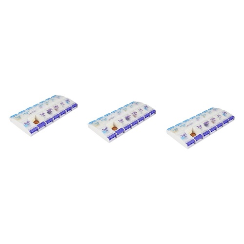 Making Life Easy Pill Reminder 7 Day AM/PM Push Button Pack of 3