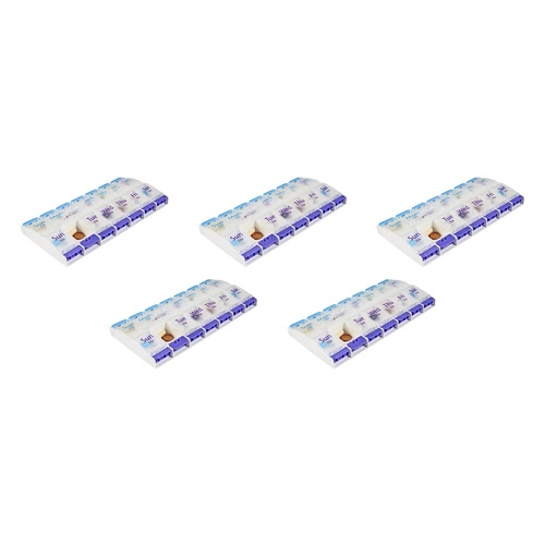 Making Life Easy Pill Reminder 7 Day AM/PM Push Button Pack of 5