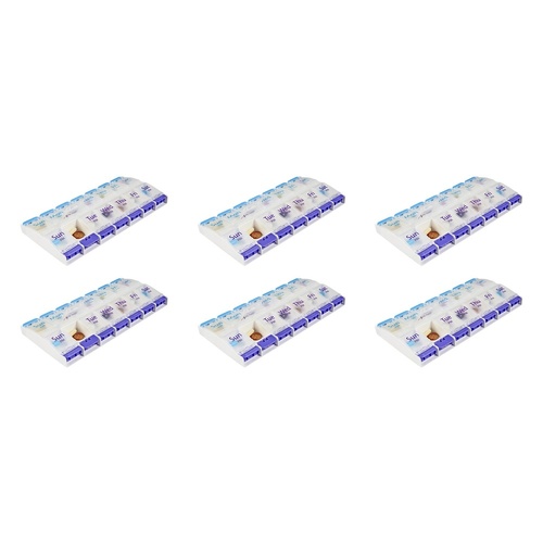 Making Life Easy Pill Reminder 7 Day AM/PM Push Button Pack of 6