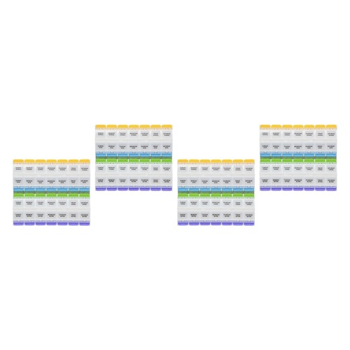 Making Life Easy Pill Plan 4-A-Day Weekly Push Button Pack of 4