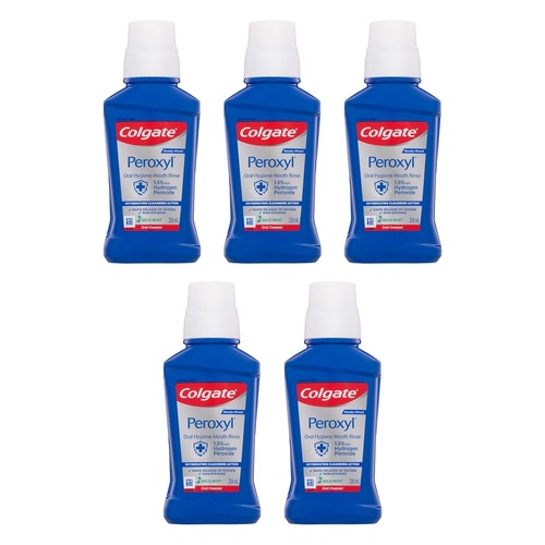 Colgate Peroxyl Oral Cleanser Alcohol Free Mint Flavour 236mL Pack of 5