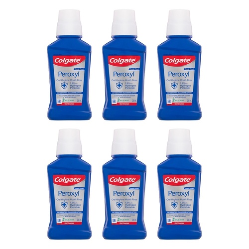 Colgate Peroxyl Oral Cleanser Alcohol Free Mint Flavour 236mL Pack of 6