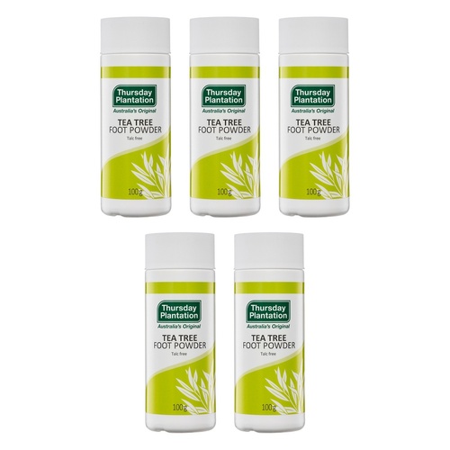 Thursday Plantation Tea Tree Foot Powder 100g Pack of 5