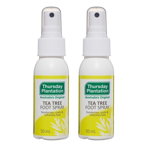 Thursday Plantation Tea Tree Foot Spray 50mL Pack of 2