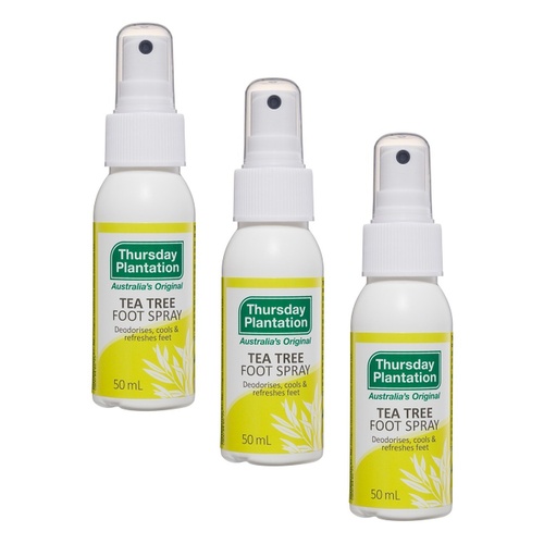 Thursday Plantation Tea Tree Foot Spray 50mL Pack of 3