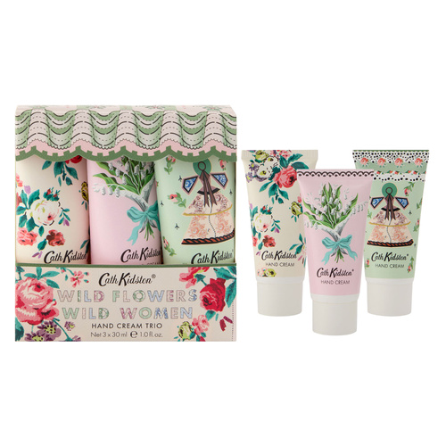 Cath Kidston Wild Flowers Hand Cream Trio Gift Set 3x30ml Floral Moisturisers