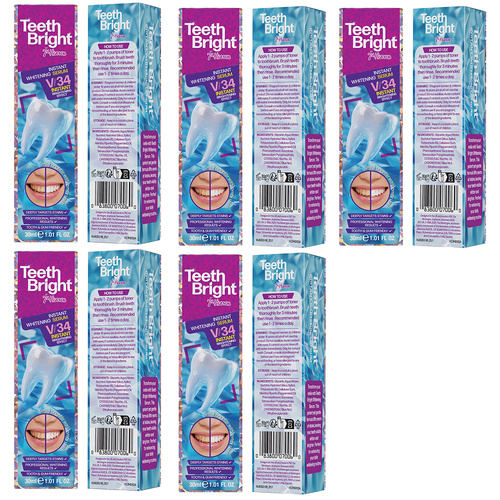 7TH Heaven Teeth Bright Whitening Serum 30ml Bundle of 5 Gentle Stain Remover