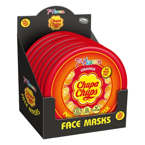 7th Heaven Chupa Chups Orange Peel-Off Mask Display of 18