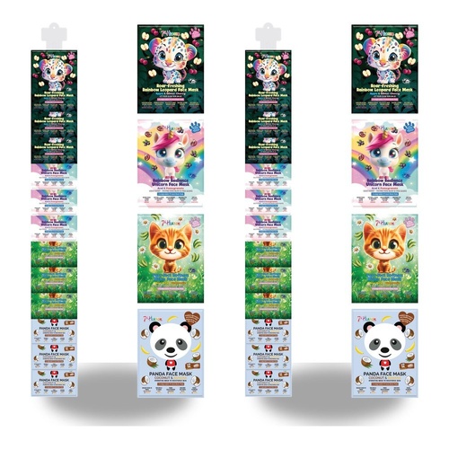 7th Heaven Animal Face Masks Assorted Clip Strip of 12 Bundle of 2