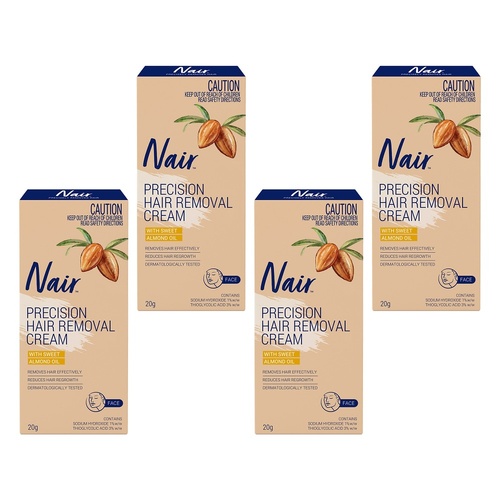 Nair Sensitive Precision Facial Hair Removal Cream 20g Pack of 4
