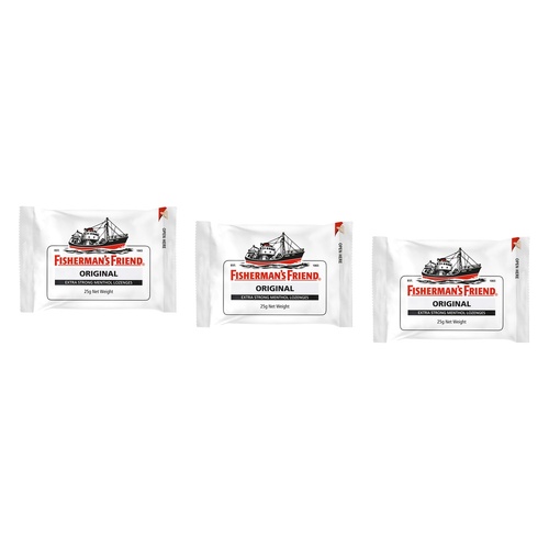 Fisherman's Friend Original Extra Strong Menthol Lozenges 25g x 12 Bundle of 3