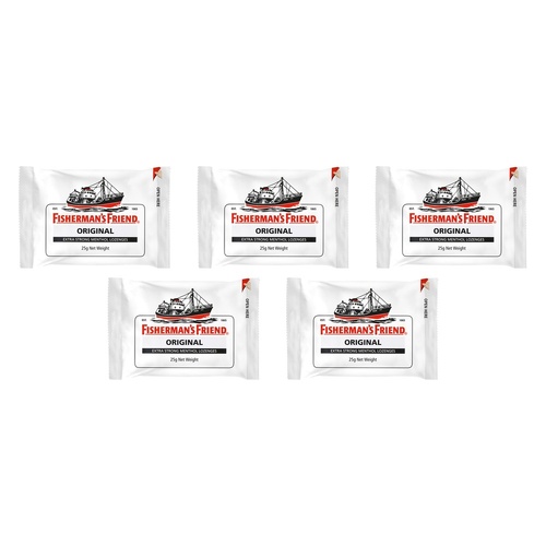 Fisherman's Friend Original Extra Strong Menthol Lozenges 25g x 12 Bundle of 5