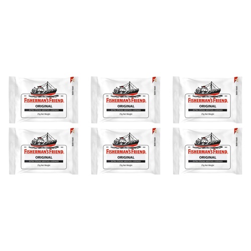 Fisherman's Friend Original Extra Strong Menthol Lozenges 25g x 12 Bundle of 6
