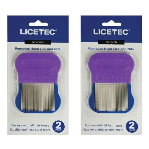 Licetec Metal Nit Comb 2 Pack Bundle of 2