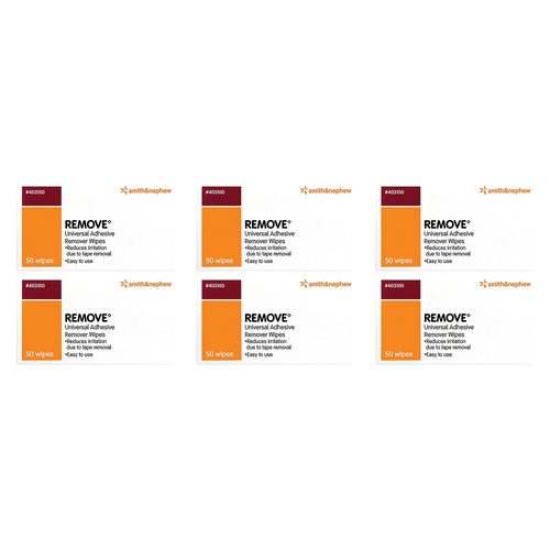 Smith & Nephew REMOVE Adhesive Remover Wipes 50 Pack Bundle of 6