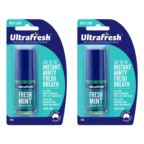 Ultrafresh Breath Spray Fresh Mint 12mL Pack of 2