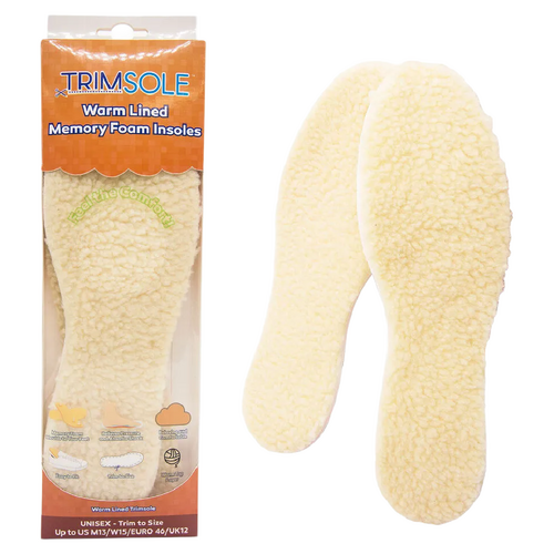 Trimsole Warm Lined Memory Foam Insoles Unisex Winter Cushion Inserts
