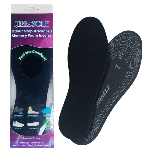 Trimsole Odour Stop Memory Foam Insoles Cushion Fresh Comfort Unisex