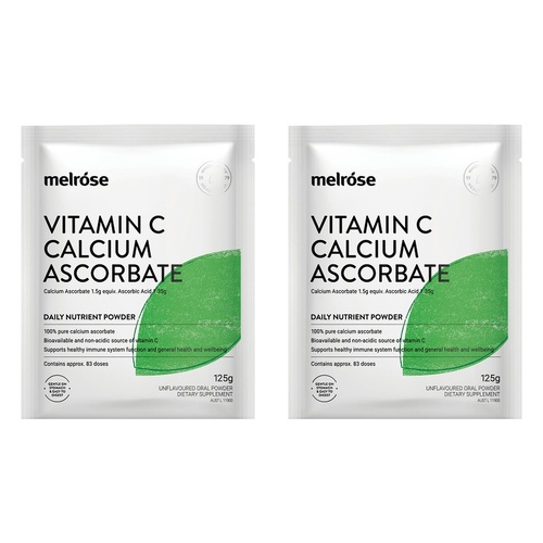 Melrose Health Vitamin C Calcium Ascorbate Powder 125g x 8 Bundle of 2
