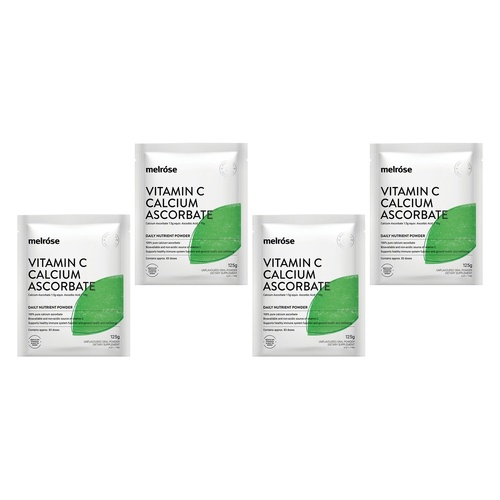 Melrose Health Vitamin C Calcium Ascorbate Powder 125g x 8 Bundle of 4