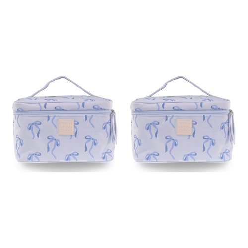 Tender Love + Carry Blue Bow Travel Vanity Case 28 x 19 x 10 cm Pack of 2