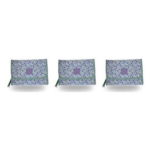Tender Love + Carry Lavender Daisy Crush Roll-Up Toiletry Bag 25 x 18 x 8 cm Pack of 3