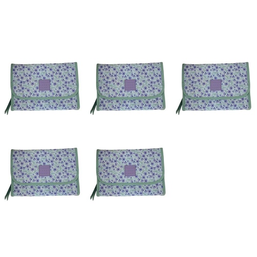 Tender Love + Carry Lavender Daisy Crush Roll-Up Toiletry Bag 25 x 18 x 8 cm Pack of 5