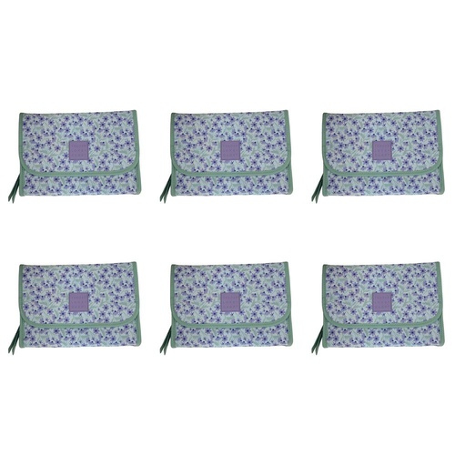 Tender Love + Carry Lavender Daisy Crush Roll-Up Toiletry Bag 25 x 18 x 8 cm Pack of 6