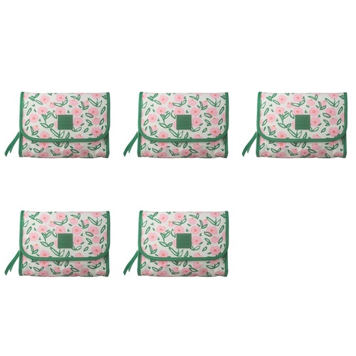 Tender Love + Carry Pink Flower Market Roll-Up Toiletry Bag 25 x 18 x 8 cm Pack of 5
