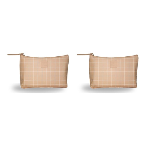 Tender Love + Carry Pink Grid Holdall Wash Bag 26 x 20 x 10 cm Pack of 2