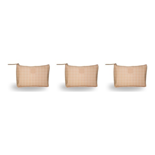 Tender Love + Carry Pink Grid Holdall Wash Bag 26 x 20 x 10 cm Pack of 3