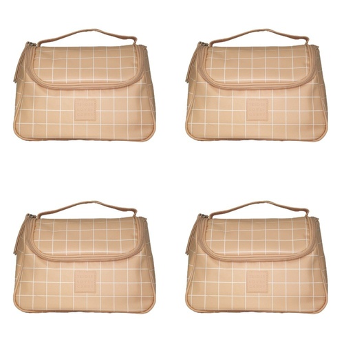 Tender Love + Carry Pink Grid Weekender Wash Bag 26 x 18 x 10 cm Pack of 4