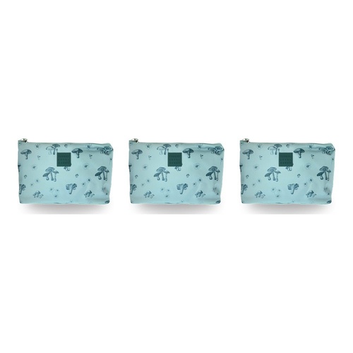 Tender Love + Carry Teal Mushroom Daisy Holdall Wash Bag 28 x 19 x 10 cm Pack of 3