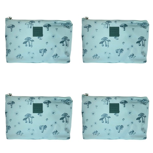 Tender Love + Carry Teal Mushroom Daisy Holdall Wash Bag 28 x 19 x 10 cm Pack of 4