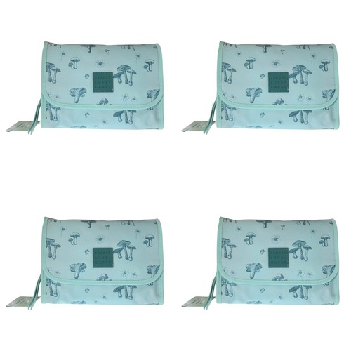 Tender Love + Carry Teal Mushroom Daisy Roll-Up Toiletry Bag 25 x 18 x 8 cm Pack of 4