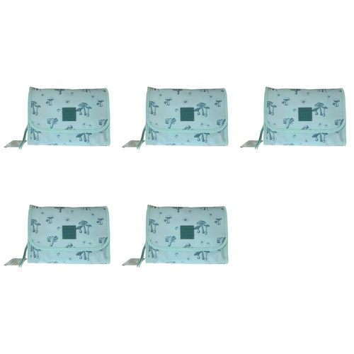 Tender Love + Carry Teal Mushroom Daisy Roll-Up Toiletry Bag 25 x 18 x 8 cm Pack of 5