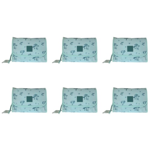 Tender Love + Carry Teal Mushroom Daisy Roll-Up Toiletry Bag 25 x 18 x 8 cm Pack of 6