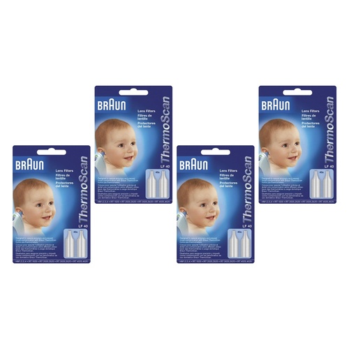 Braun ThermoScan IR Ear Thermometer Lens Filters 40 Pack Bundle of 4