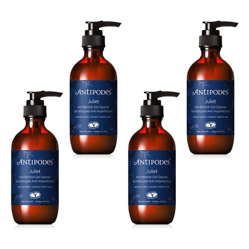 Antipodes Juliet Anti-Blemish Gel Cleanser 200mL Pack of 4