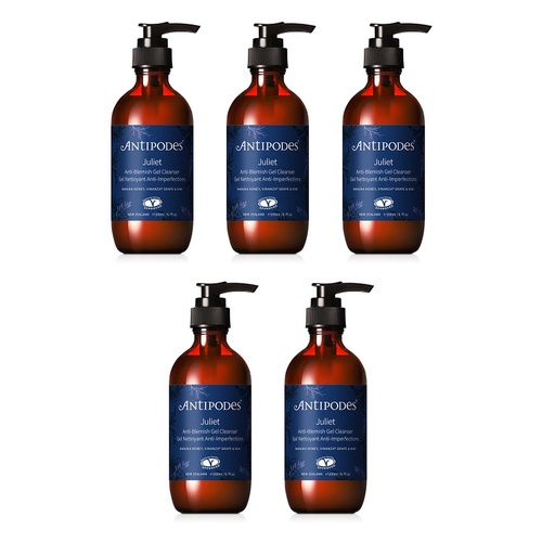 Antipodes Juliet Anti-Blemish Gel Cleanser 200mL Pack of 5