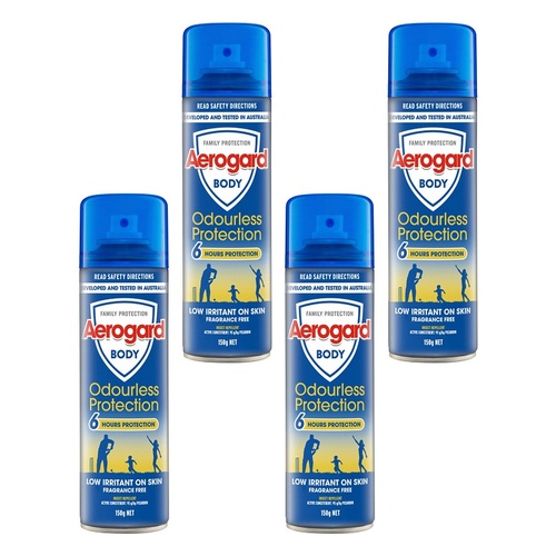 Aerogard Odourless Insect Repellent Aerosol Spray 150g Pack of 4